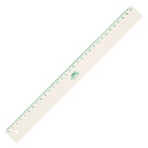 Green Line Ruler - 30 cm biobased carbon (69%), metric scale, transparent design