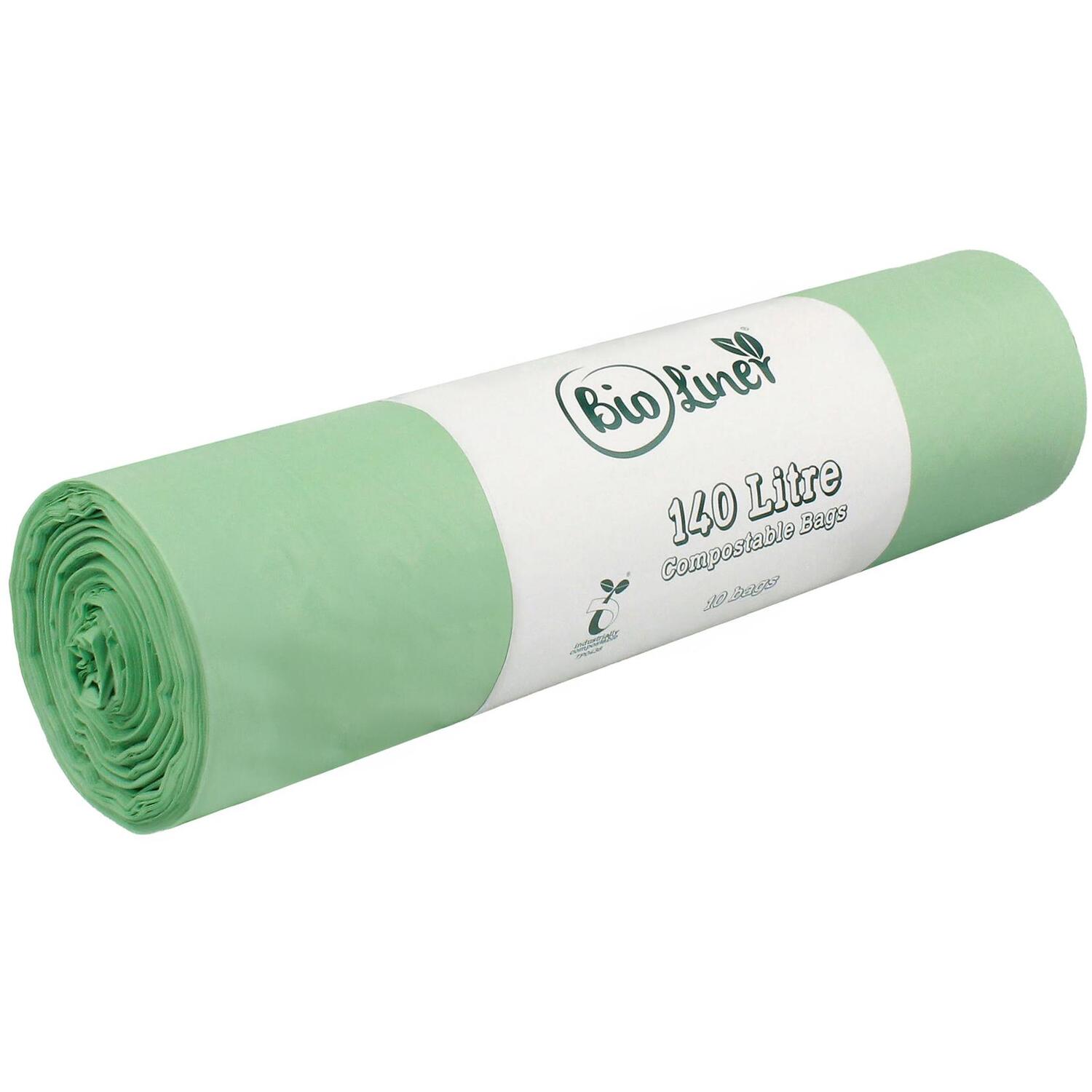 Bioliner 140 Litre Compostable Large Wheelie Bin Bags - Green / 1