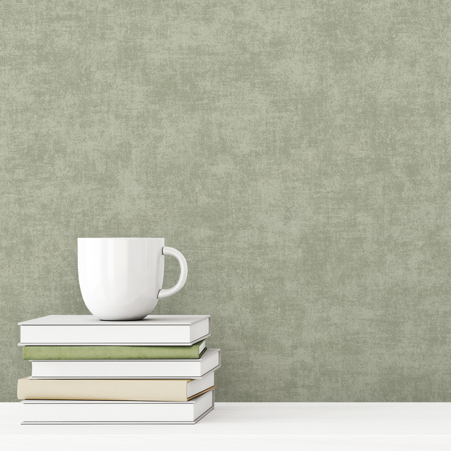 Grandeco Alba Sage Green Textured Wallpaper - Concrete Effect - Paste the Wall - A53709 - Image 2