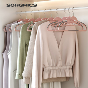 SONGMICS Non-Slip Space-Saving Plastic Hangers, Coat Hangers