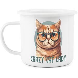 Crazy Cat Lady Enamel Mug