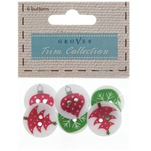 Christmas Tree Buttons Packs Of 3 Designs 3 Pack