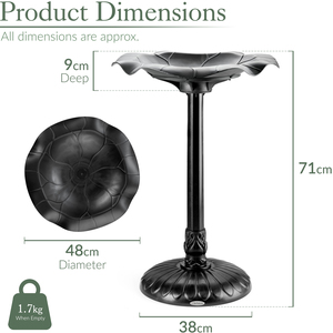 Christow Weightable Lily Leaf Resin Bird Bath