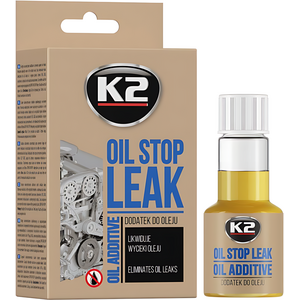 K2 Stop Leak Oil 50ml Additive - Leak Treatment and Seal Conditioner for Petrol, Diesel, LPG Engines