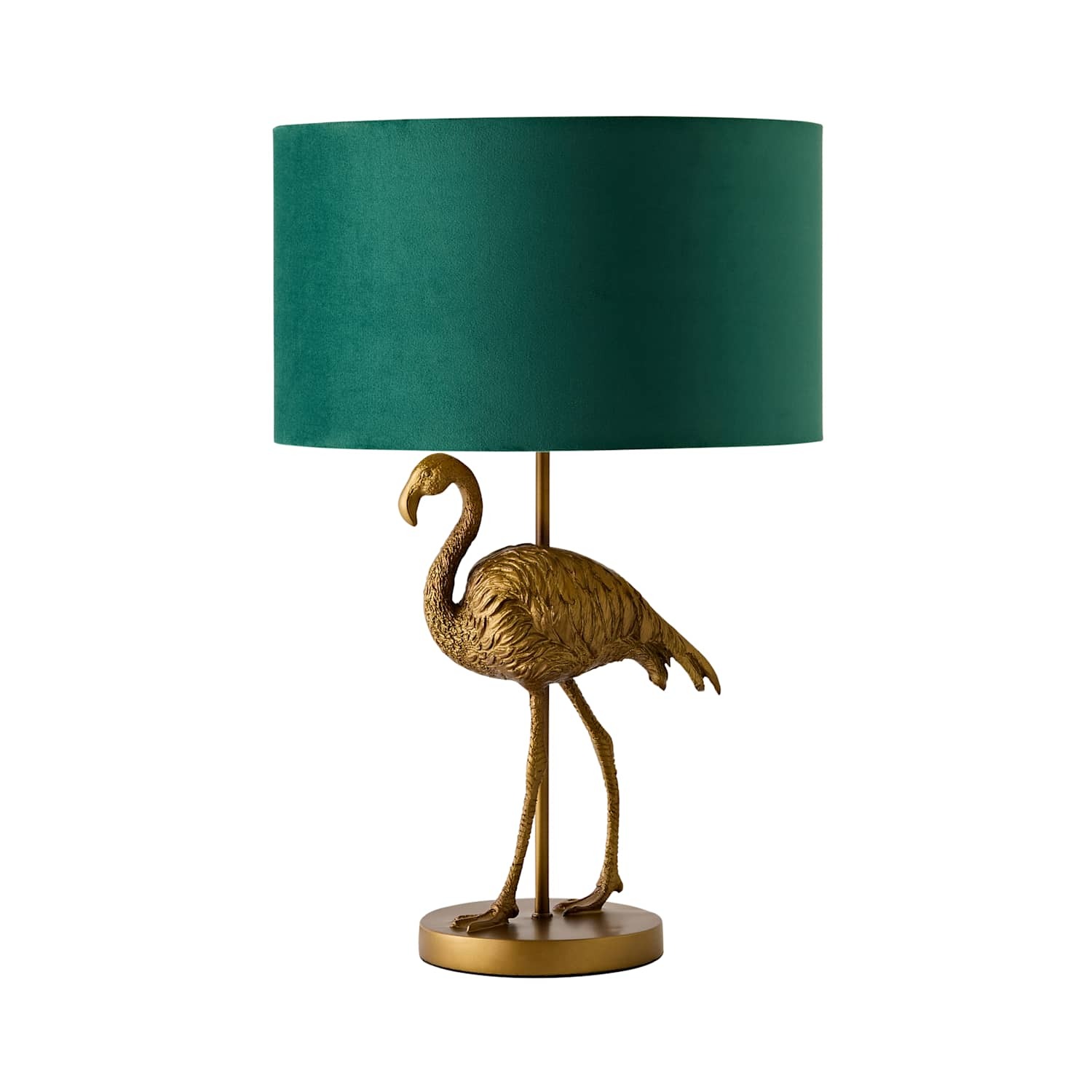 ValueLights Flo Flamingo Table Lamp Forest Green Velvet and Gold Shade with Bulb 530 x 350 x 350 cm - Image 6