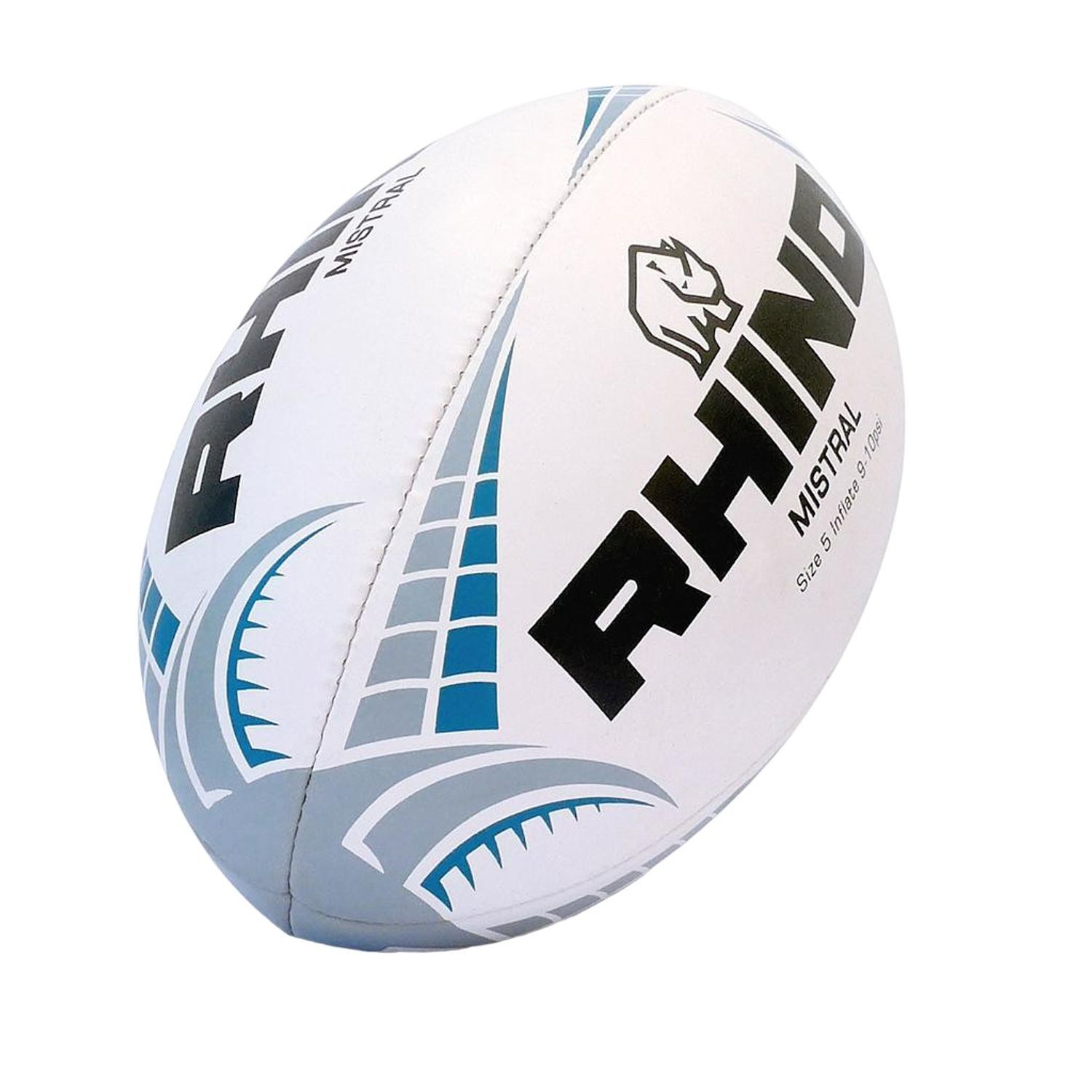 Rhino Mistral Rugby Ball - White/Blue/Black