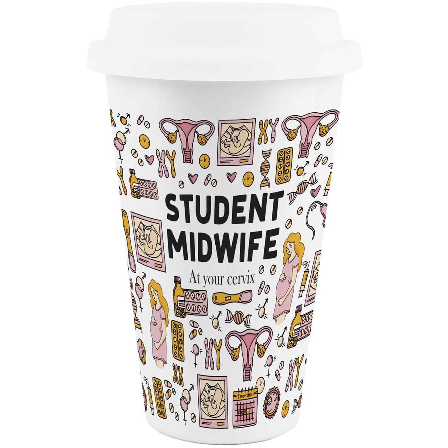 Image of Novelty Student Midwife Ceramic Travel Mug&hellip;