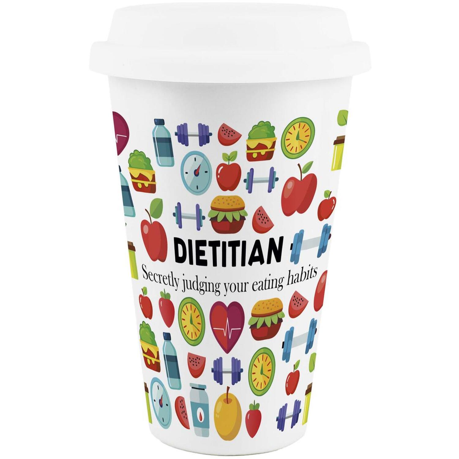 Image of Novelty Dietitian Ceramic Travel Mug -&hellip;