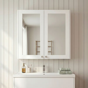 Balterley Traditional Bathroom Wall Mounted 2 Soft-Close Doors - 715 x 600mm - Satin White