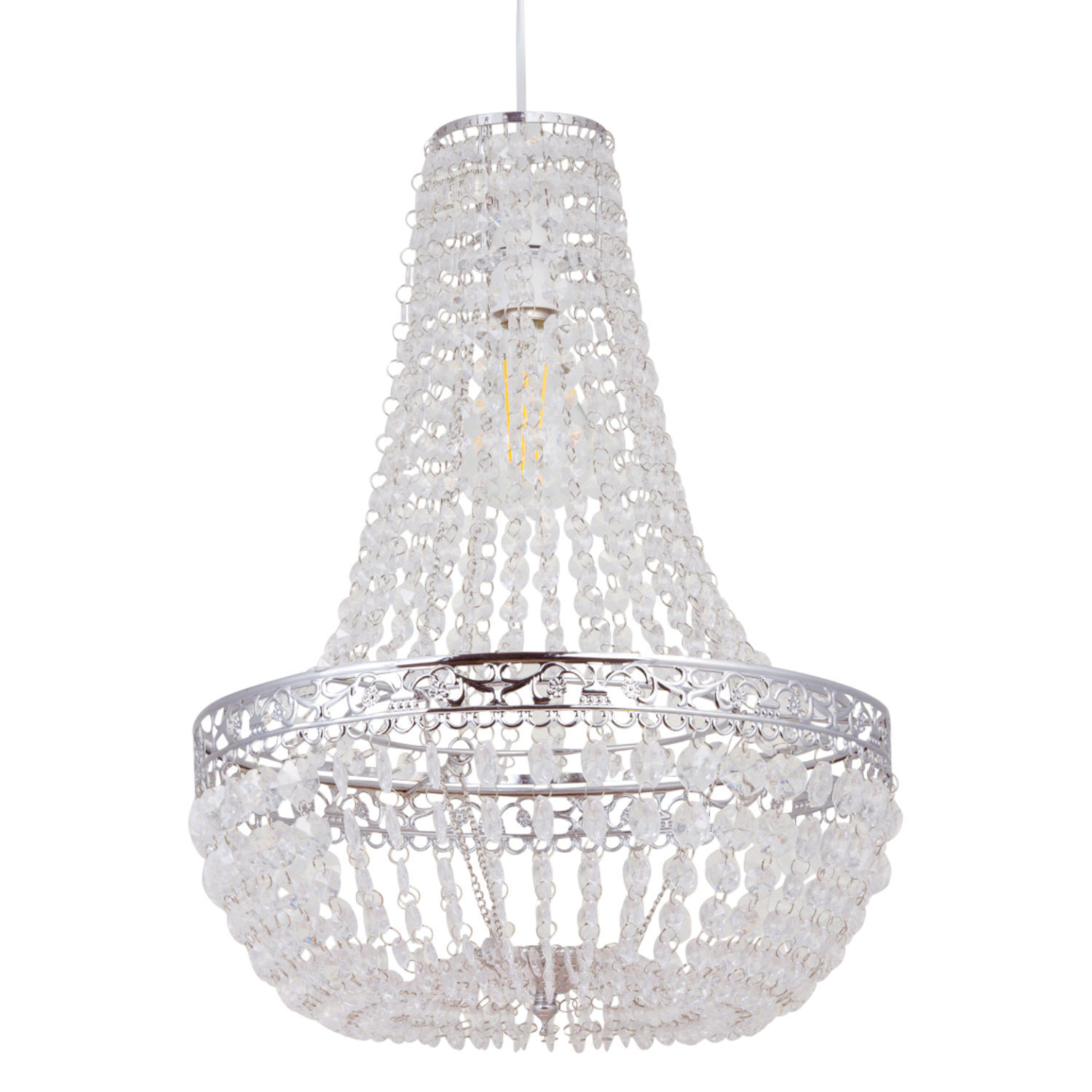 First Choice Lighting Marino Easy Fit Jewelled Pendant Shade - Clear