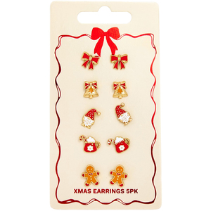 Pack of 5 Xmas Earrings