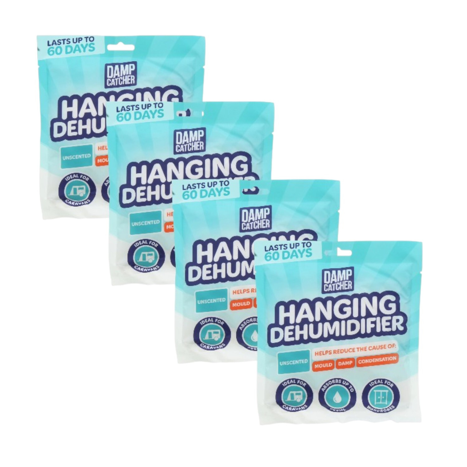  - Damp Catcher Hanging Moisture Absorber Packs 4 X 230G Dehumidifier Bags For Preventing Damp - Image 3