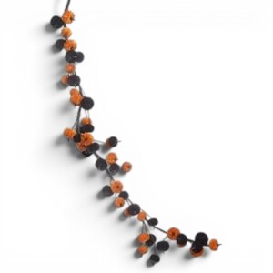 Orange & Black Velvet Pumpkin Garland