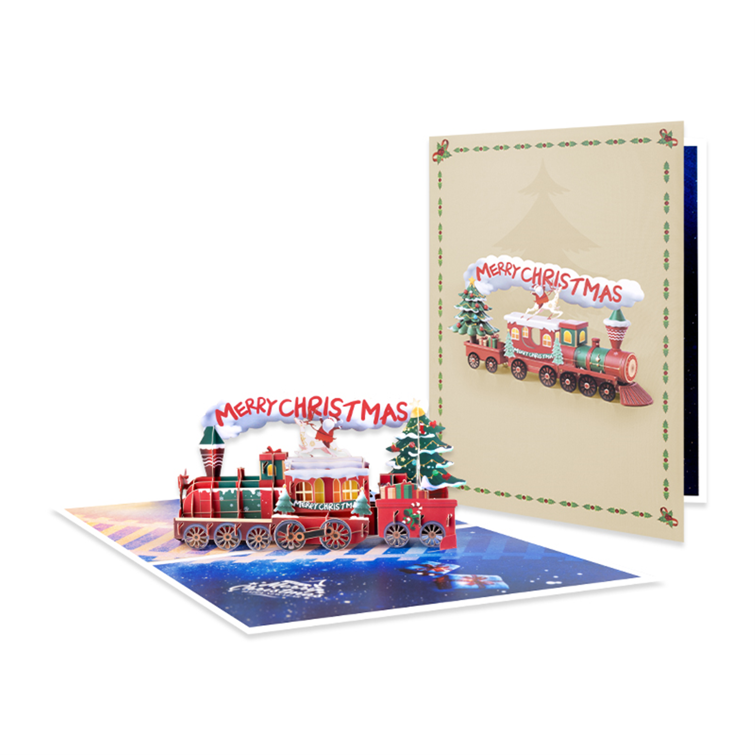 Jingle Journey Christmas Train 3D Pop Up Card - Image 2