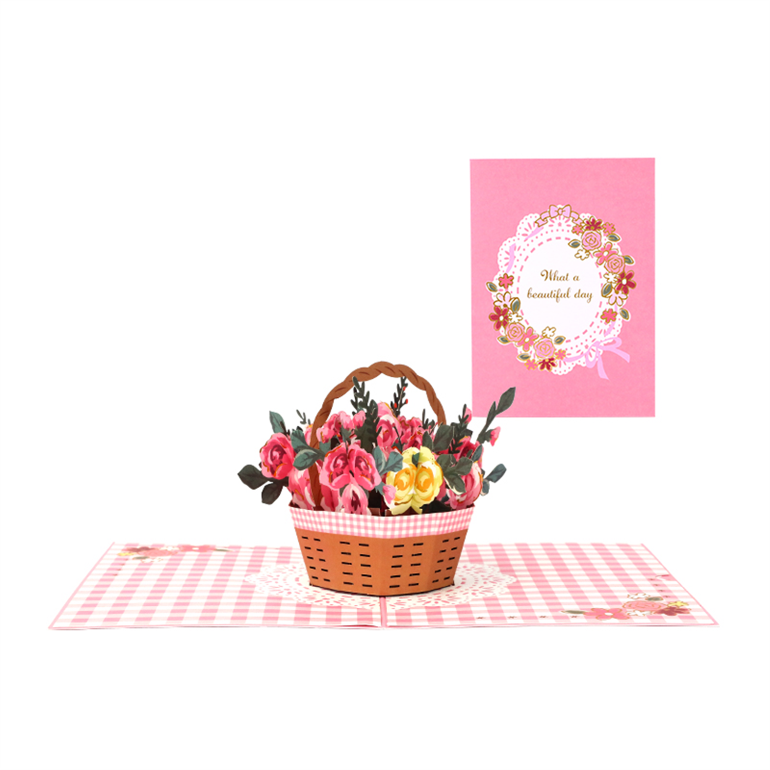 - Flower Basket 3D Pop Up Greeting Card - Image 2