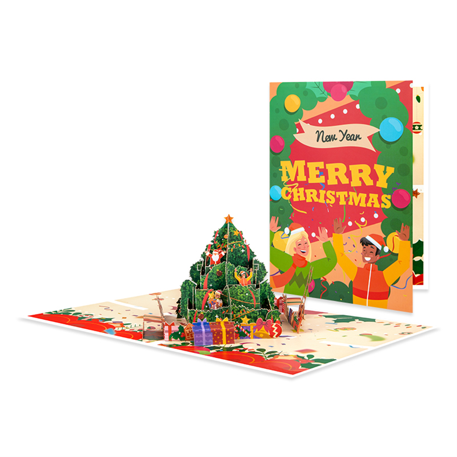  - Festive Tree Of Joy Christmas & New Year Pop Up Card - Image 3