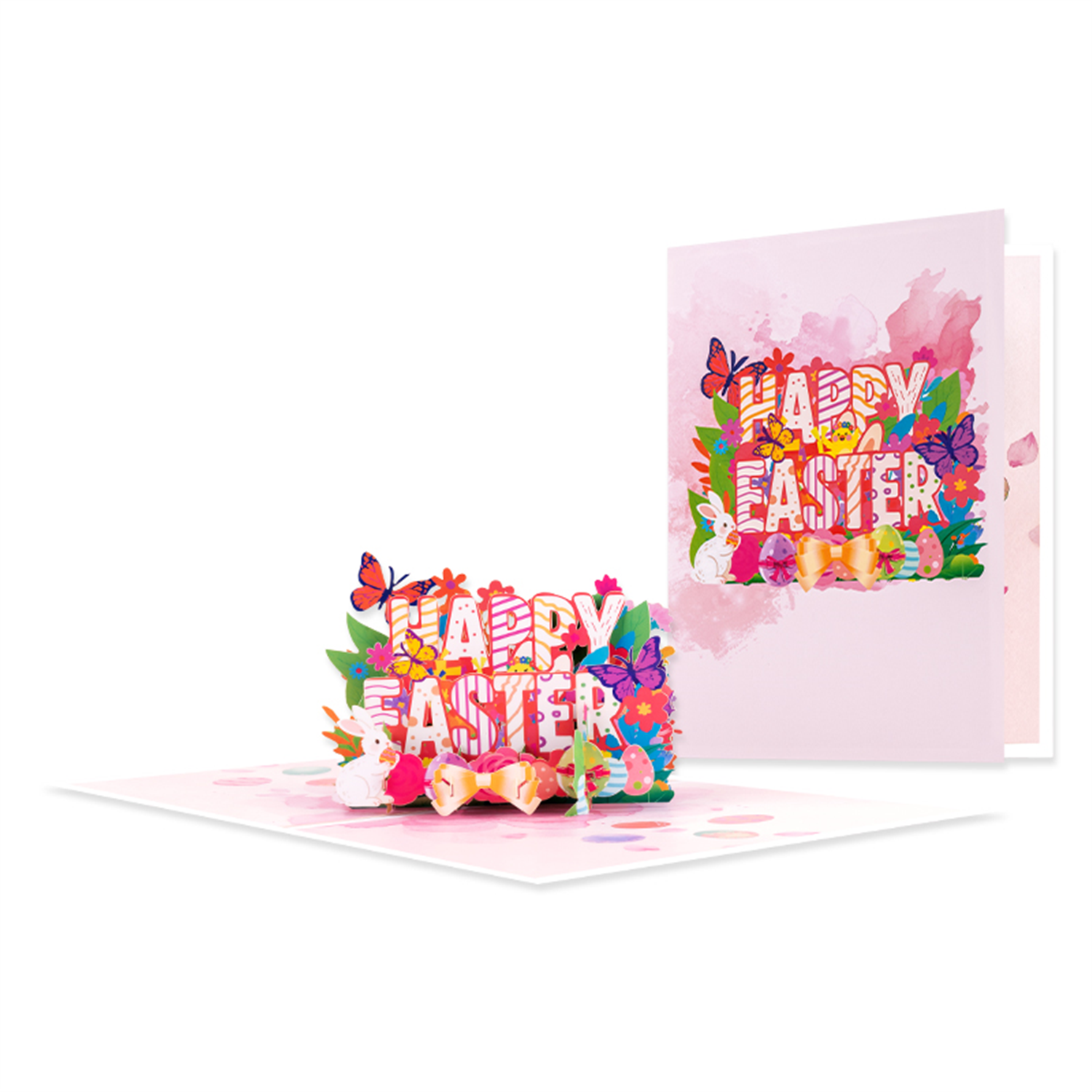  - Colorful Ink Stripes Happy Easter 3D Pop Up Card - Image 3