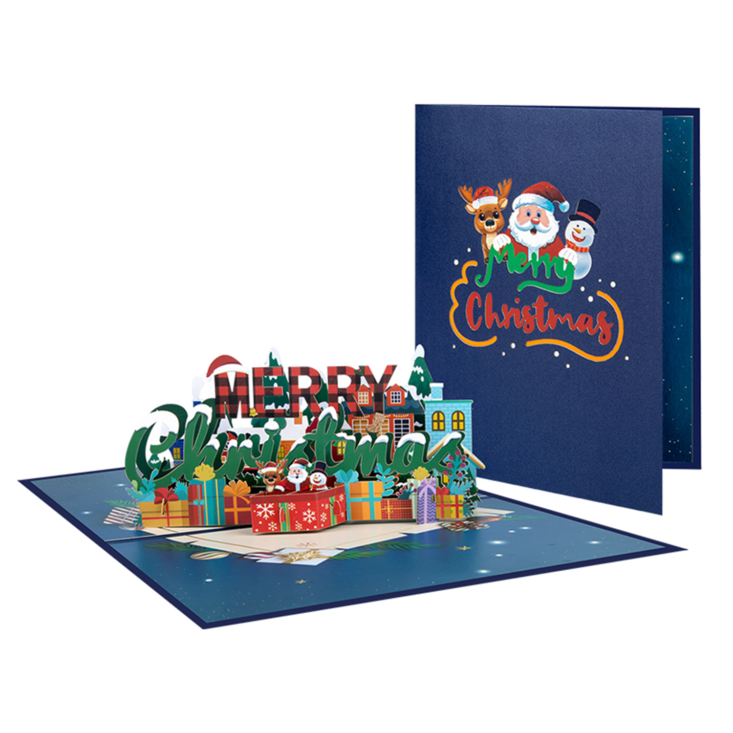 Brightfeel Festive Cheer 3D Pop Up Merry Christmas Card - White