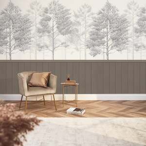 Sample of Woodland Whisper Panel Wallpaper in Mocha
