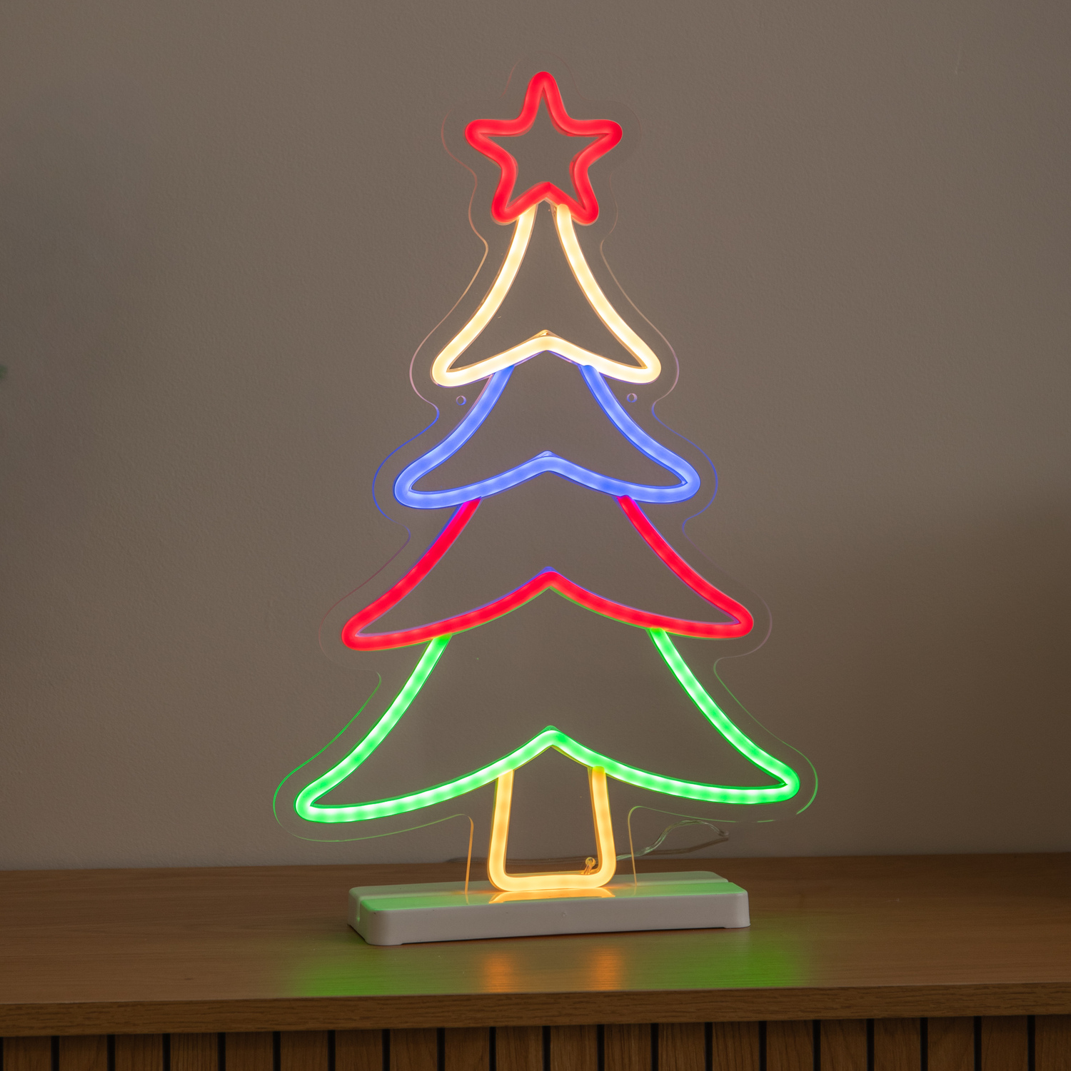 Rackhams Light 43Cm Neon Flex Christmas Tree With 215 Multi-Coloured Leds - Image 5