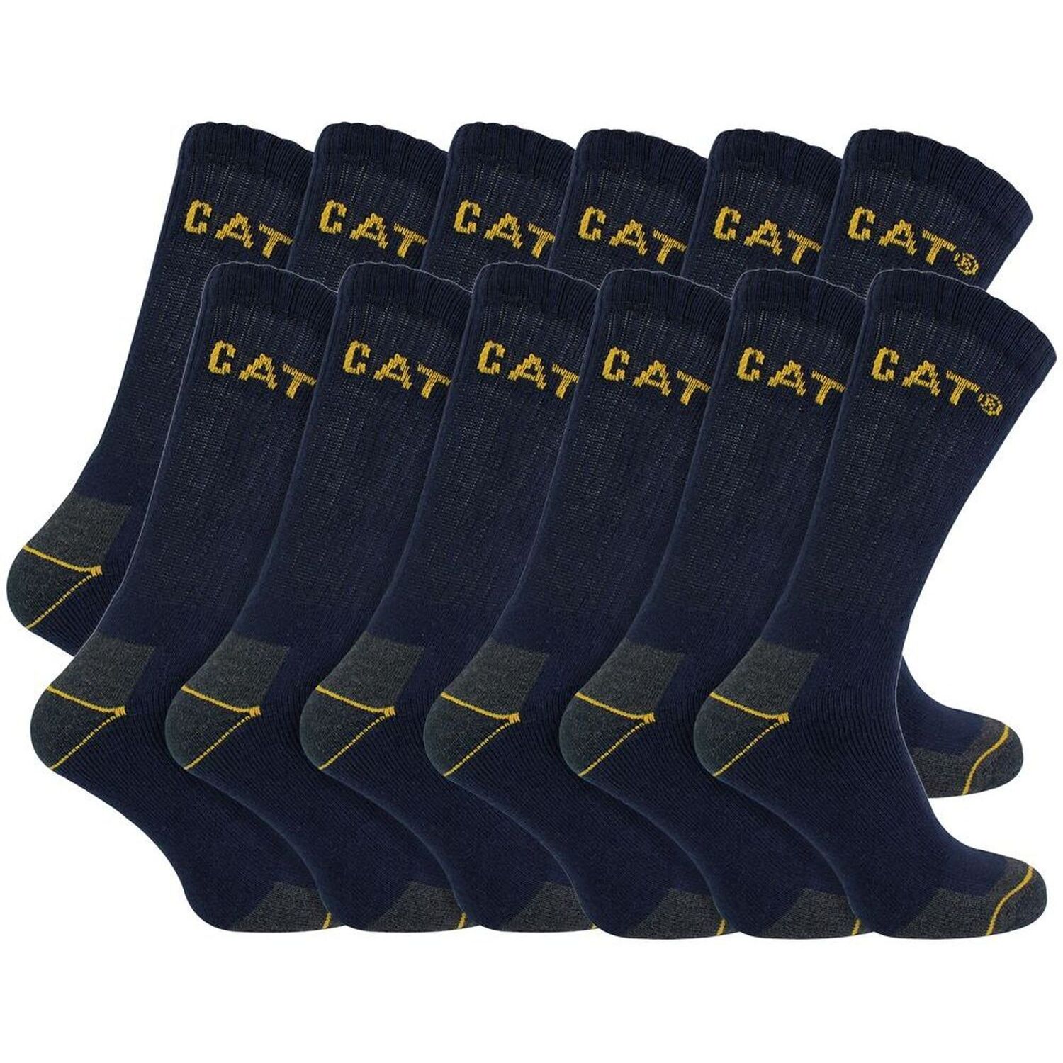 Caterpillar 12 Pack Unisex Heavy Duty Work Socks For Boots