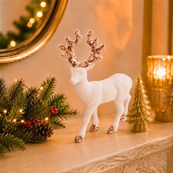 Velvet Christmas Reindeer Ornament