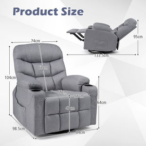 Costway Recliner Chair with Massage Heat