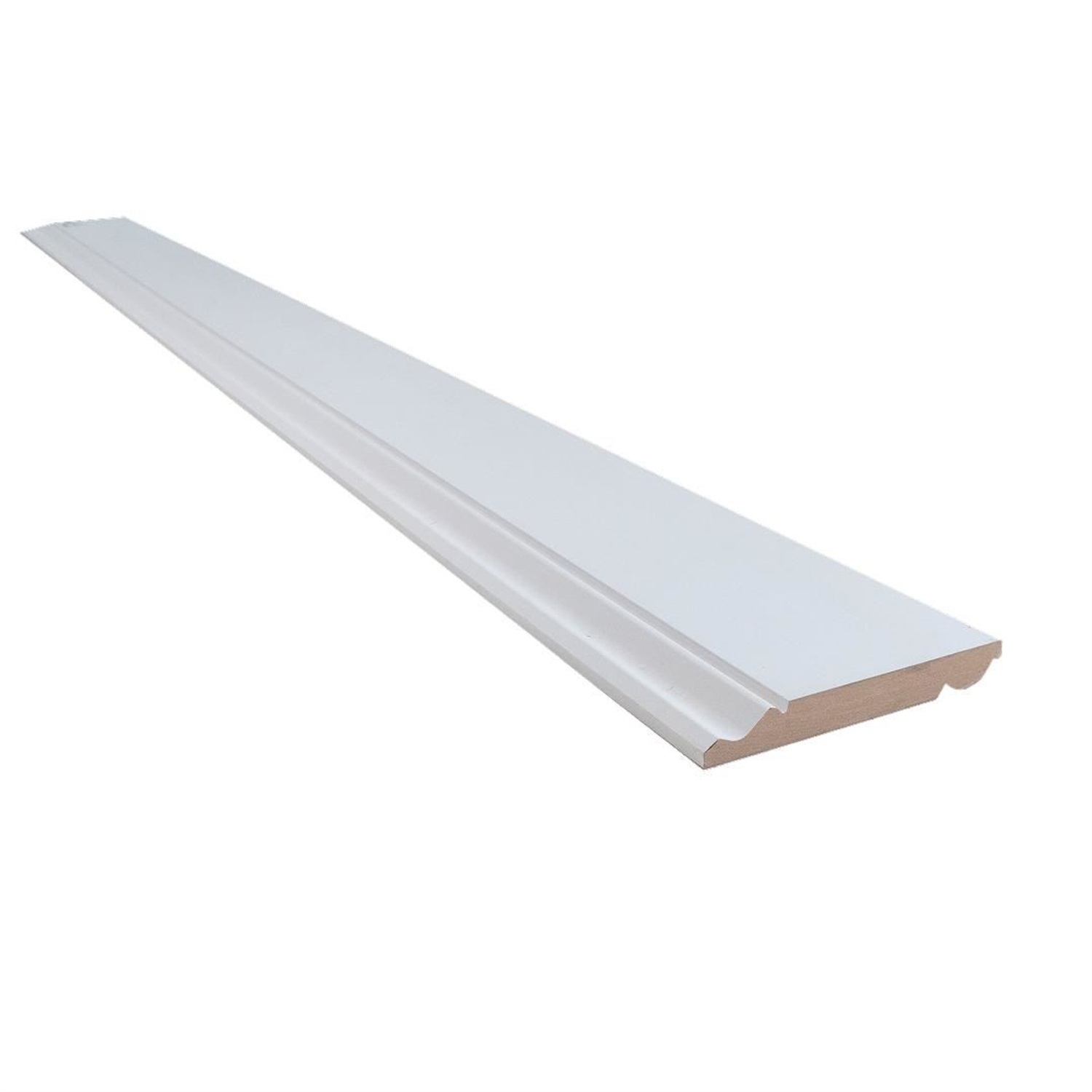 Snowdon Timber White Primed Mdf Torus Ogee Skirting Board (T) 18Mm (W) 144Mm (L) 2.4M, White - Image 2