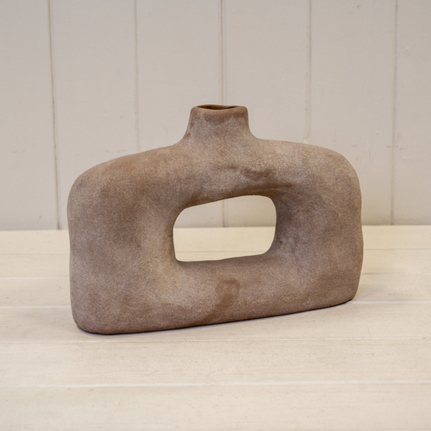 Kdmd Unisex Light Brown Brown Textured Wide Sculptured Vase In - Image 2