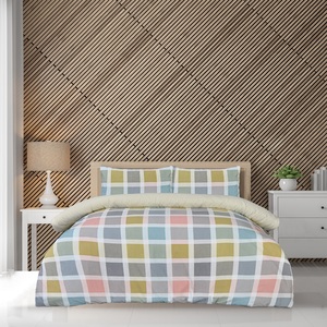 Luxury Super Soft Crosshatch Check Reversible Complete Bedding Set