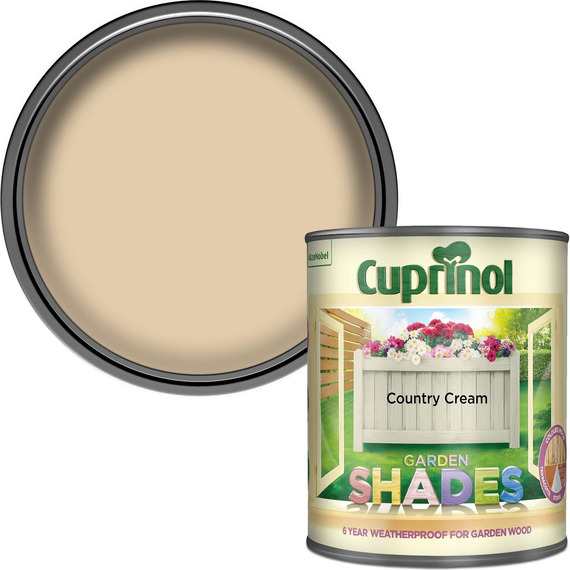 Cuprinol Garden Shades Woodstain, Country Cream, 1 Litre.