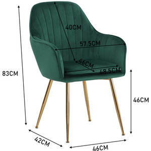 Green Set of 2 Velvet Dining Armchairs shot 21678054