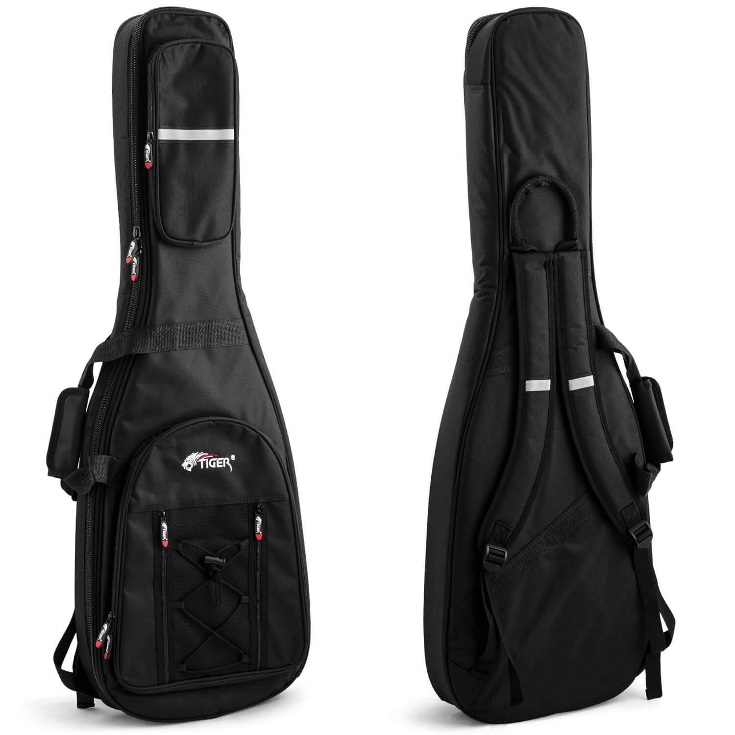 Tiger Music Padded Gig Bag For Electric Guitar - Deluxe Case With Handle And Straps - Neutral - Image 2