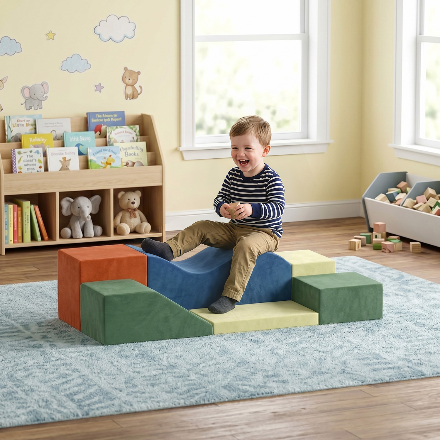 Aiyaplay Unisex Multicolor Kids Soft Play Set, 6Pcs Foam Climbing Blocks With Non-Slip Base - Image 2