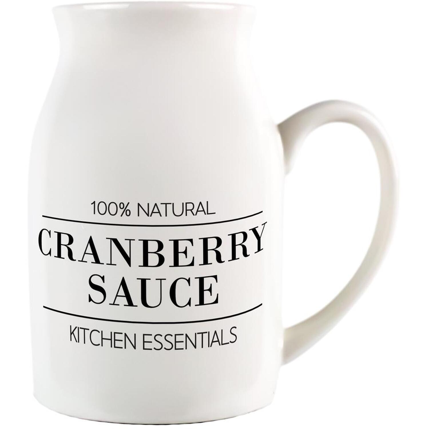 Minimalist Cranberry Sauce Jug - Small Porcelain Pitcher with Handle - Image 2