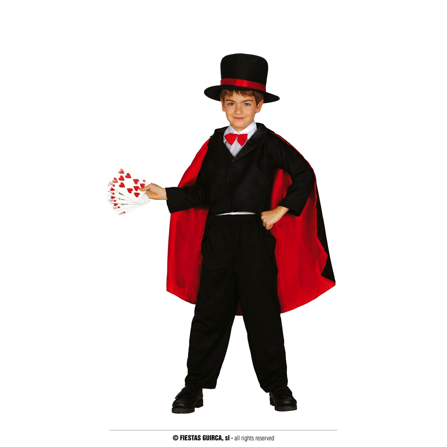 Fiestas Guirca Child Magician Halloween Costume, Black And Red