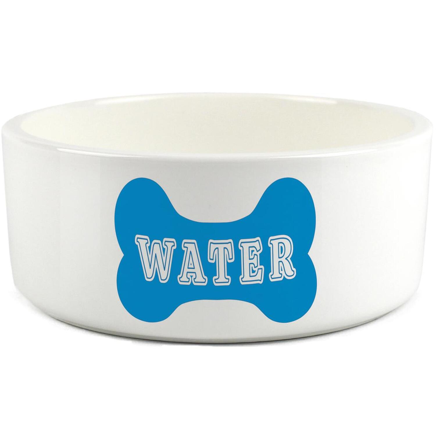 B&Q -  Blue Dog Bone Large Ceramic Pet Water Bowl - Image 3