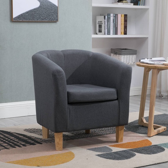 WestWood Linen Fabric Tub Chair 