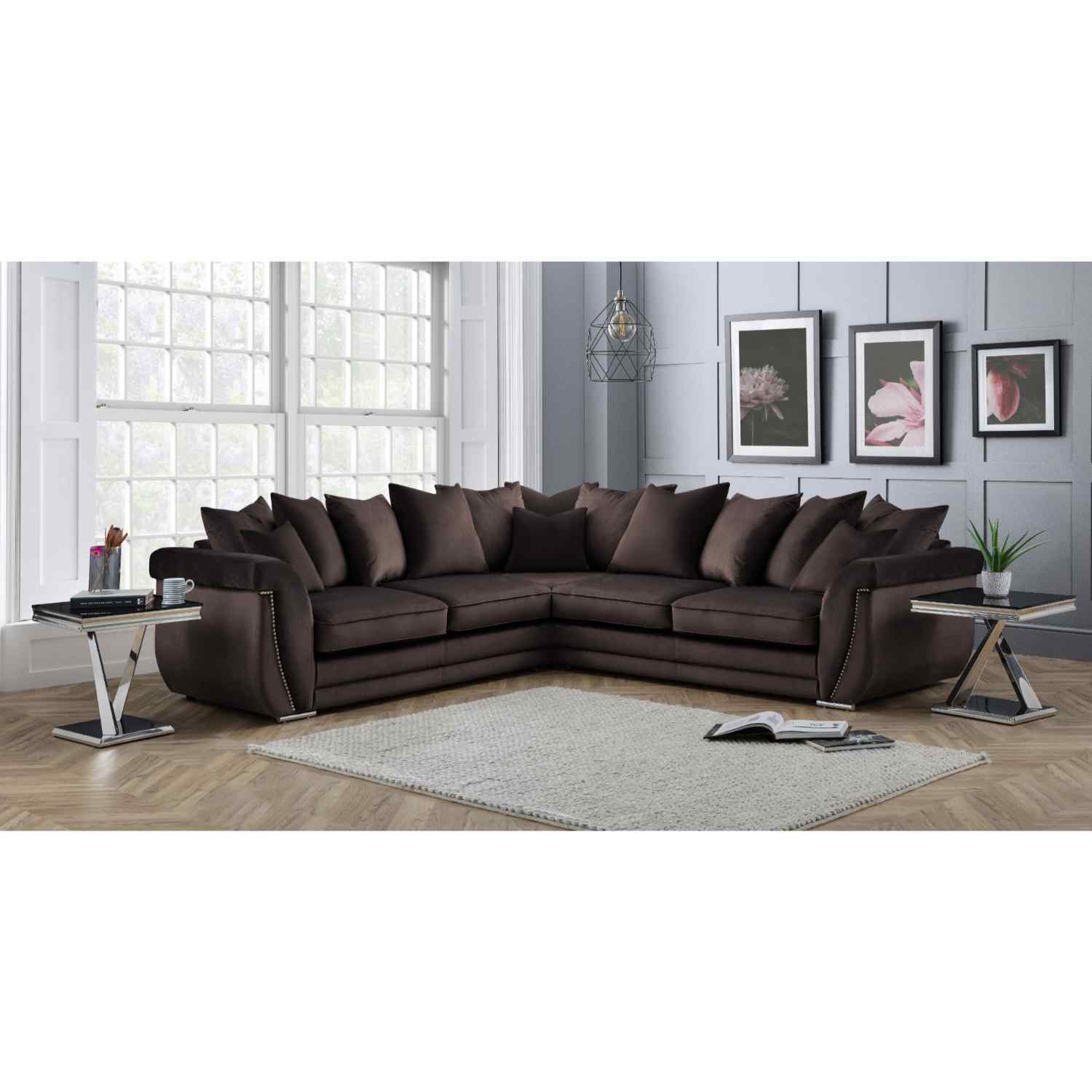Simply Eleganza - Luca Scatterback Large Corner Sofa  - Taupe thumbnail