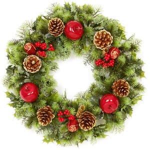 Apple And Pine Cone Wreath 45cm