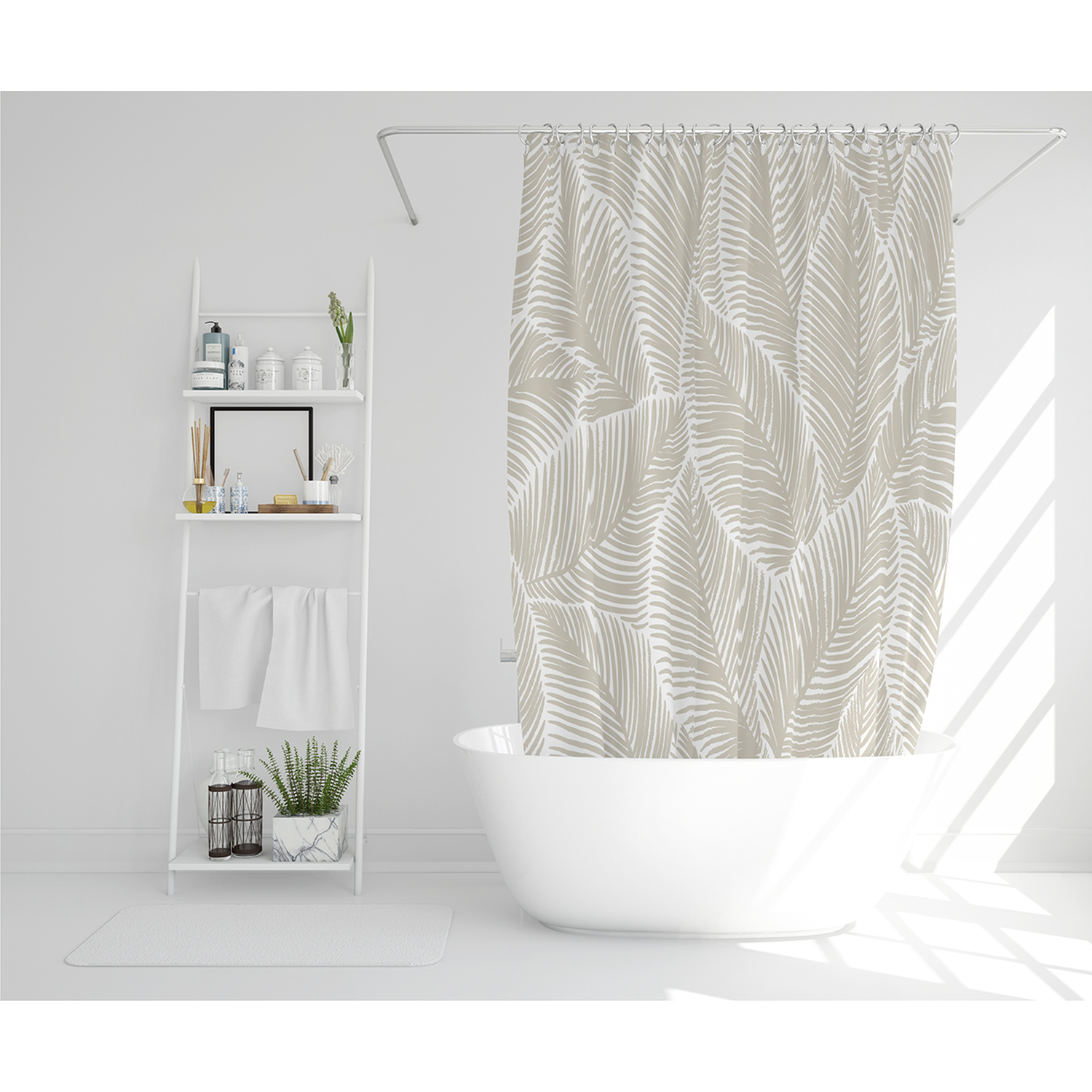 Artistic Abstract Leaves Shower Curtain - Brown