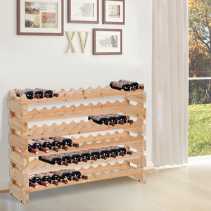 HOMCOM Wooden Wine Rack Shelf for Setting Bottles