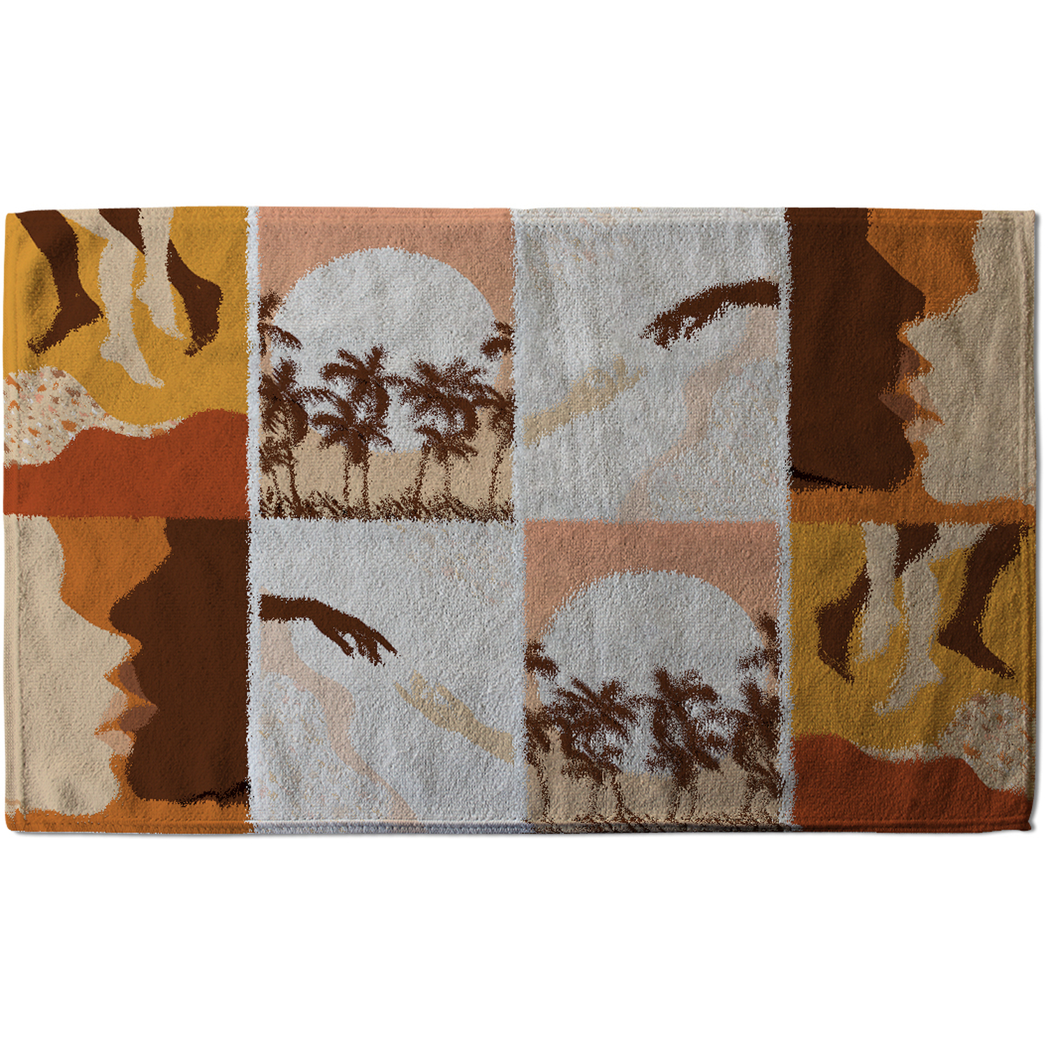 Abstract Floral Collages Landscape Scenes Bath Towel - Orange