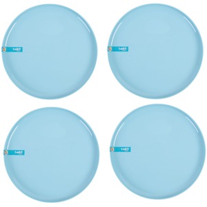 4 Plastic Dinner Plate 25cm Two Tone