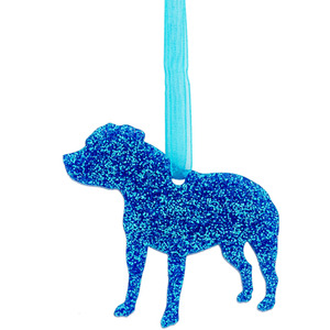 Glitter Staffordshire Bull Terrier Style 1 Christmas Decoration
