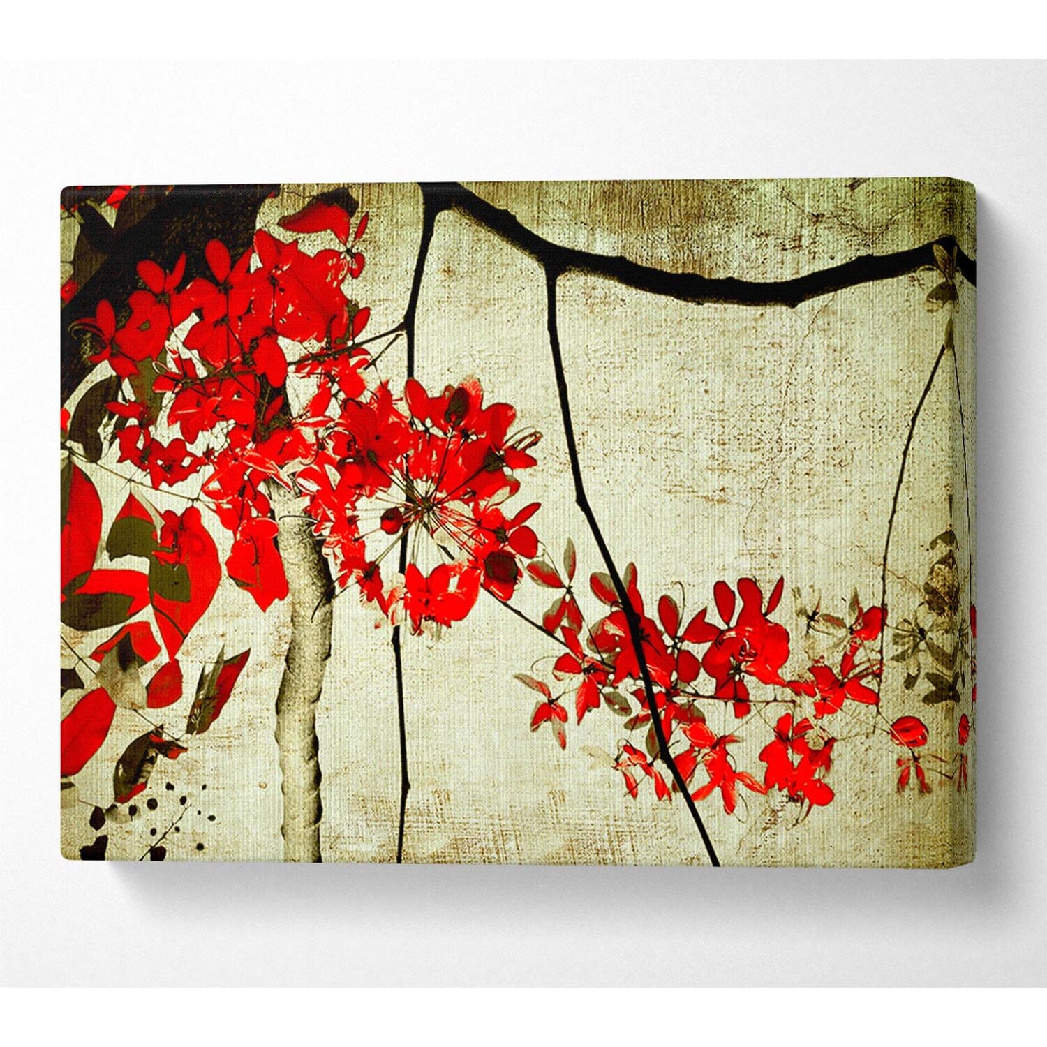 Wallart-Direct - Red Leaf Skies Canvas Print Wall Art - Yellow / 101.6cm thumbnail