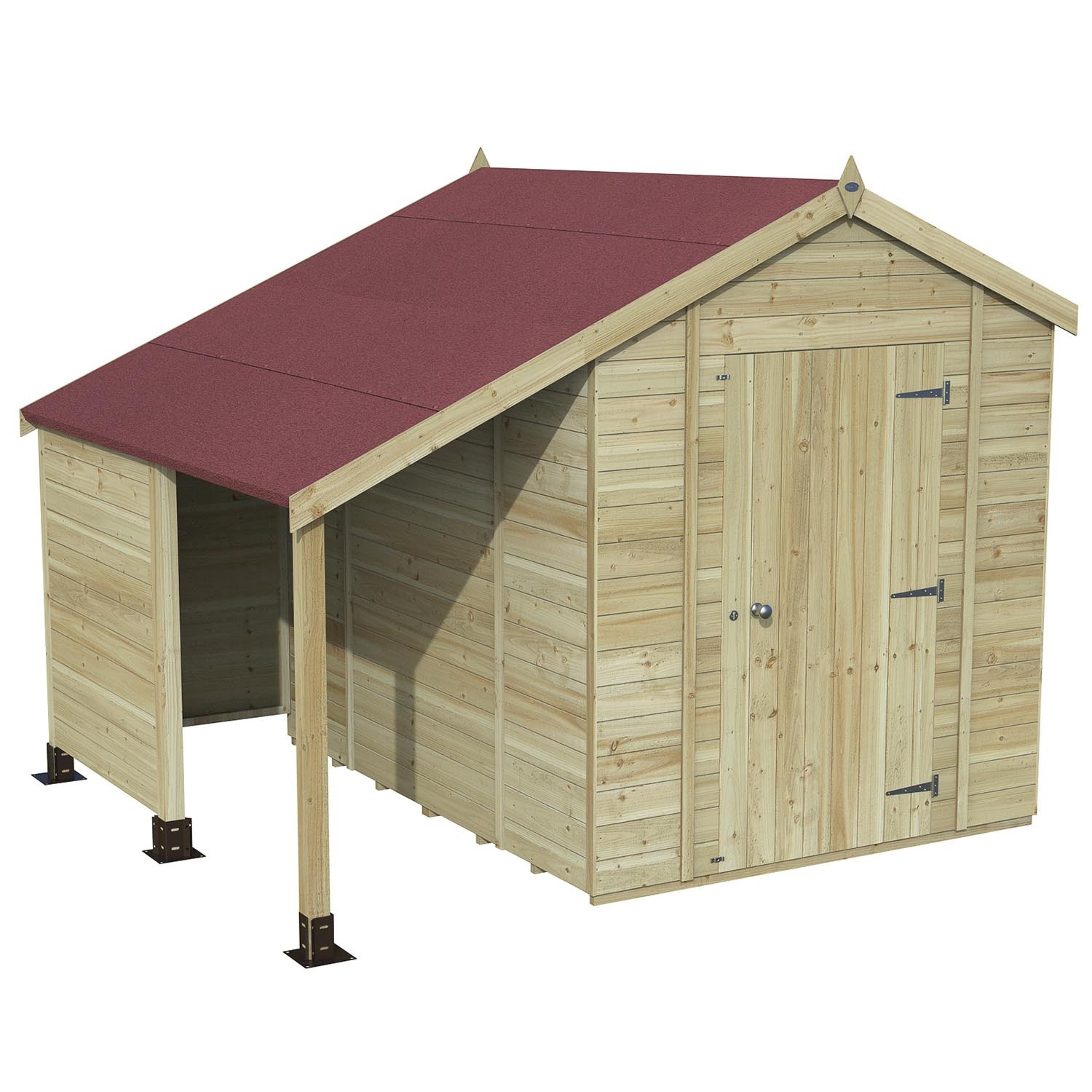 Timberdale T&G Pressure Treated Apex Garden Shed - 8x6 / No Installation