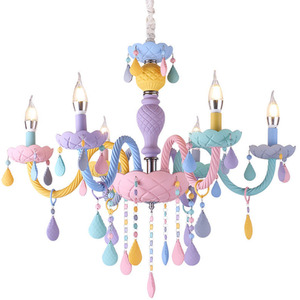 Geniune K9 Crystal Chandelier Ceiling Light 2 or 6 Arms Macaron Multiple Colours