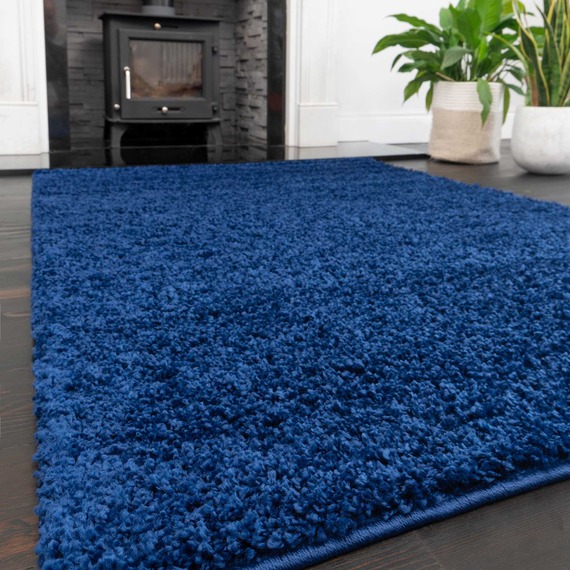 Soft Value Navy Blue Shaggy Area Rug