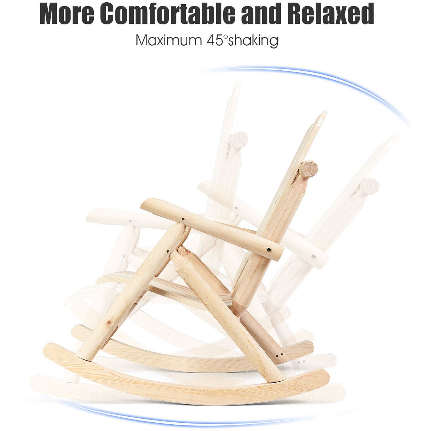 Costway Solid Wood Rocking Chair-Natural
